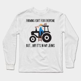 Funny Farmer Farming Tractor Pun Jokes Humor Long Sleeve T-Shirt